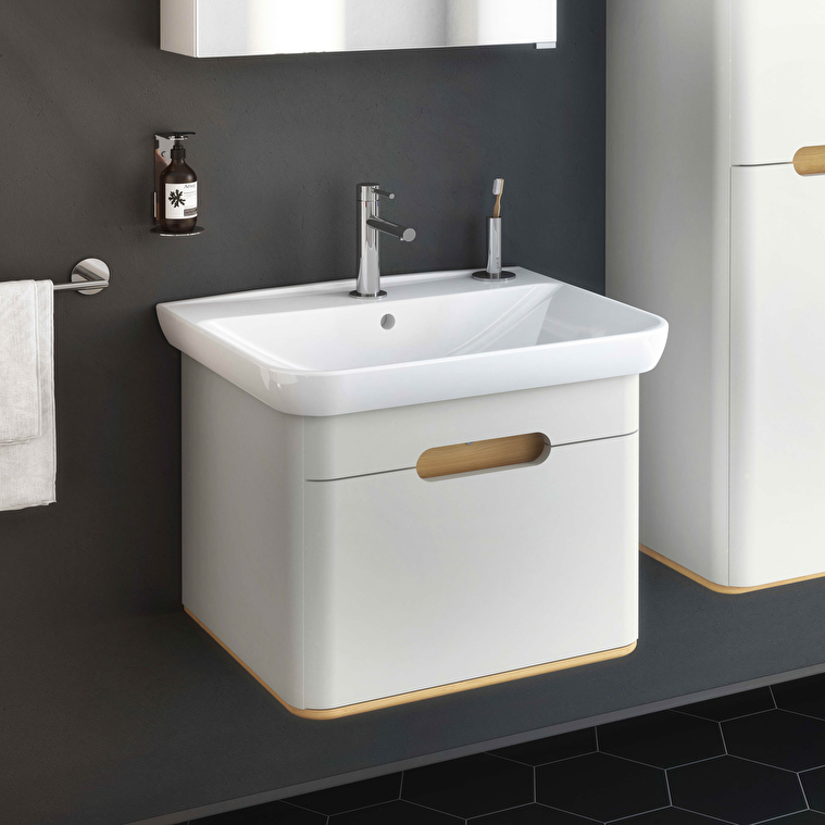 VitrA Sento Lavabo Dolabı, 65 cm, Bir Çekmeceli, Aydınlatmalı, Mat Açık Gri - Görsel 5