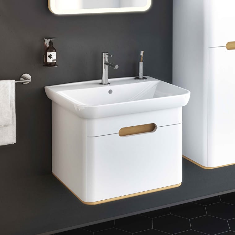 VitrA Sento Lavabo Dolabı, 65 cm, Bir Çekmeceli, Aydınlatmalı, Mat Beyaz - Görsel 14