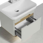 VitrA Sento Lavabo Dolabı, 65 cm, Bir Çekmeceli, Aydınlatmalı, Mat Açık Gri - Görsel 4