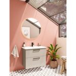 VitrA Root Flat Lavabo Dolabı, 80 cm, İki Çekmeceli, Köşeli Lavabo, Parlak Sahra Beji - Görsel 6