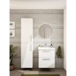 VitrA Root Flat Lavabo Dolabı, 60 cm, İki Çekmeceli, Dar, Yuvarlak Lavabo, Parlak Beyaz - Görsel 6