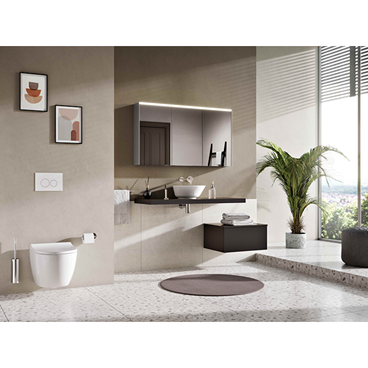 VitrA Prime Dolaplı Ayna, 120 cm, Aydınlatmalı, Sensörlü, Ayarlanabilir Işık, Fırçalı Krom - Görsel 2