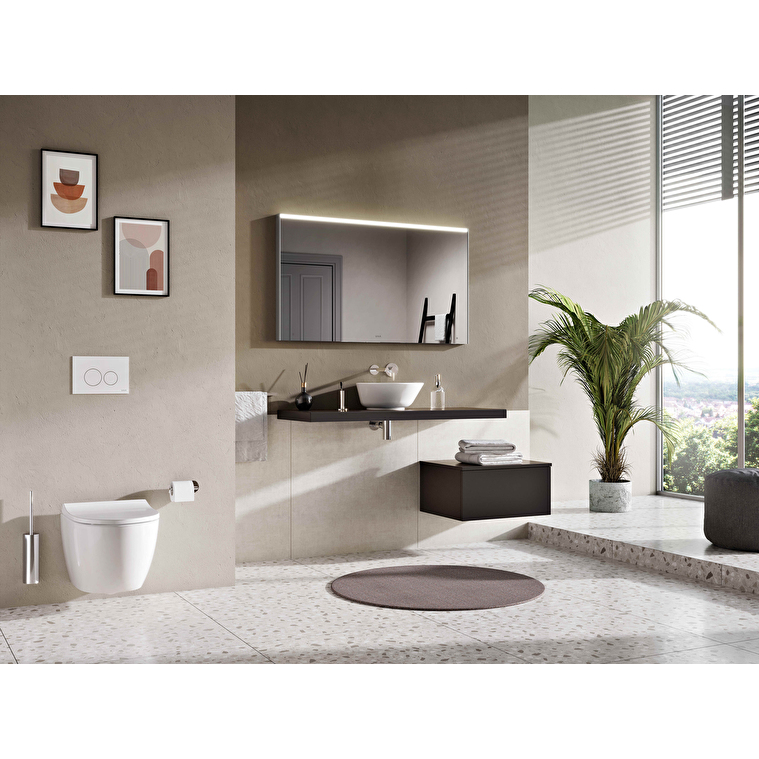 VitrA Prime Düz Ayna , 120 cm, Aydınlatmalı, Sensörlü, Buğu Önleyici, Ayarlanabilir Işık, Fırçalı Krom - Görsel 2