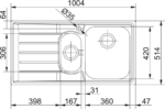 Franke Neptun Slimtop Nex 251 1.5 Gözlü Sol Damlalıklı Çelik Eviye - Görsel 3