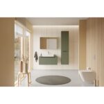 VitrA Integra Square Boy Dolabı, 40 cm, İki Kapaklı, Çamaşır Sepetli, Mat Yeşil, Sağ - Görsel 3
