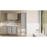 VitrA Valarte Boy Dolabı, 55 cm, Bir Kapaklı, Mat Gri, Sol - Görsel 2