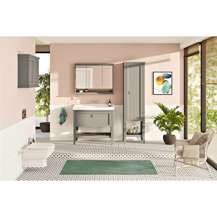 VitrA Valarte Üst Ünite, 75 cm, İki Kapaklı, Mat Gri - Görsel 2