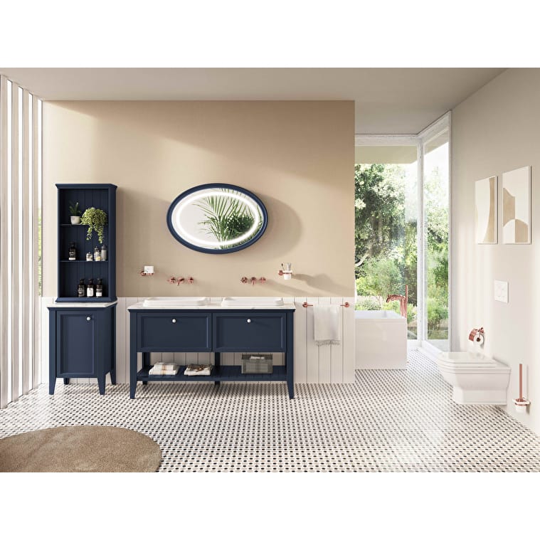 VitrA Valarte Neo Düz Ayna, 100 cm, Aydınlatmalı, Çelik Mavisi - Görsel 3