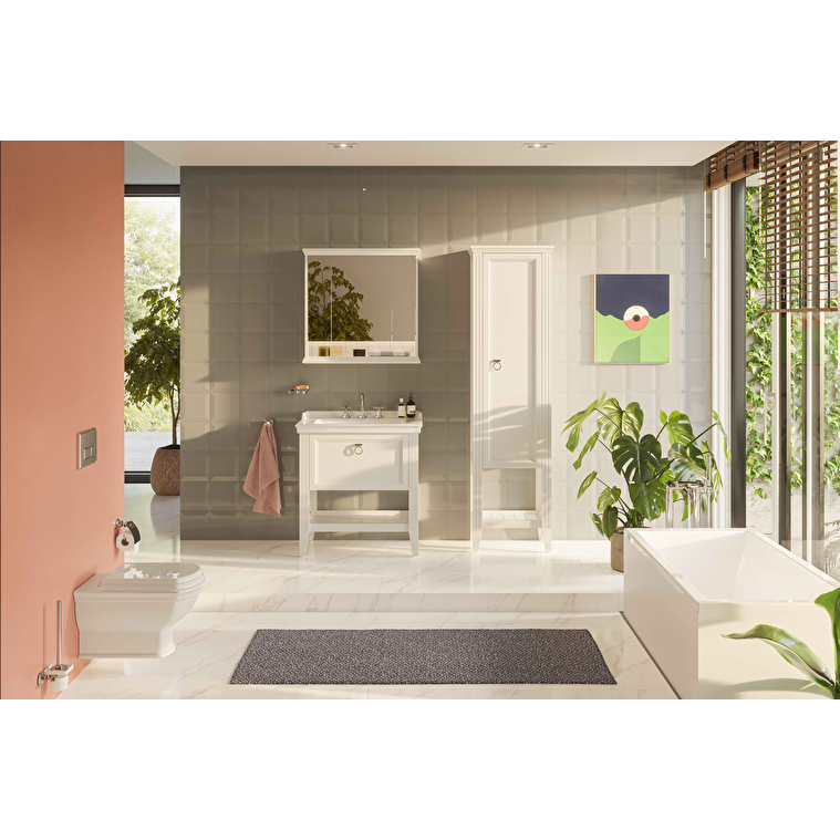 VitrA Valarte Dolaplı Ayna, 80 cm, Üç Kapaklı, Mat Beyaz - Görsel 8
