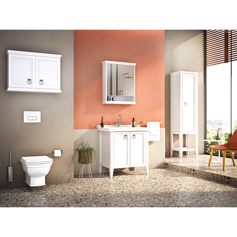 VitrA Valarte Dolaplı Ayna, 65 cm, Bir Kapaklı, Mat Beyaz, Sol - Görsel 7