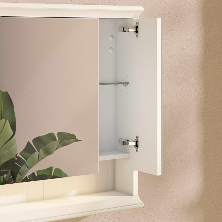VitrA Valarte Dolaplı Ayna, 80 cm, Üç Kapaklı, Mat Beyaz - Görsel 3