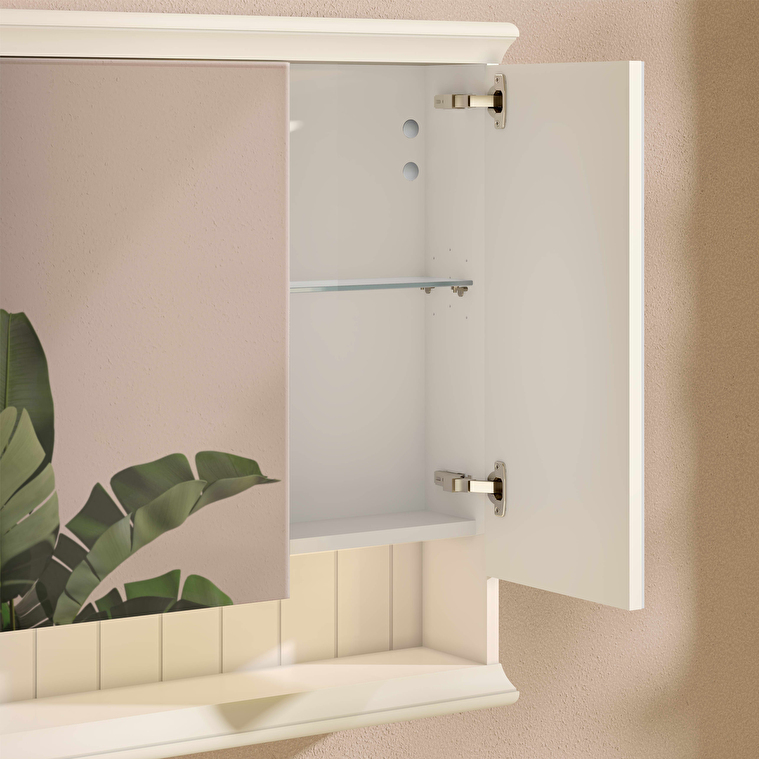 VitrA Valarte Dolaplı Ayna, 100 cm, Üç Kapaklı, Mat Beyaz - Görsel 3
