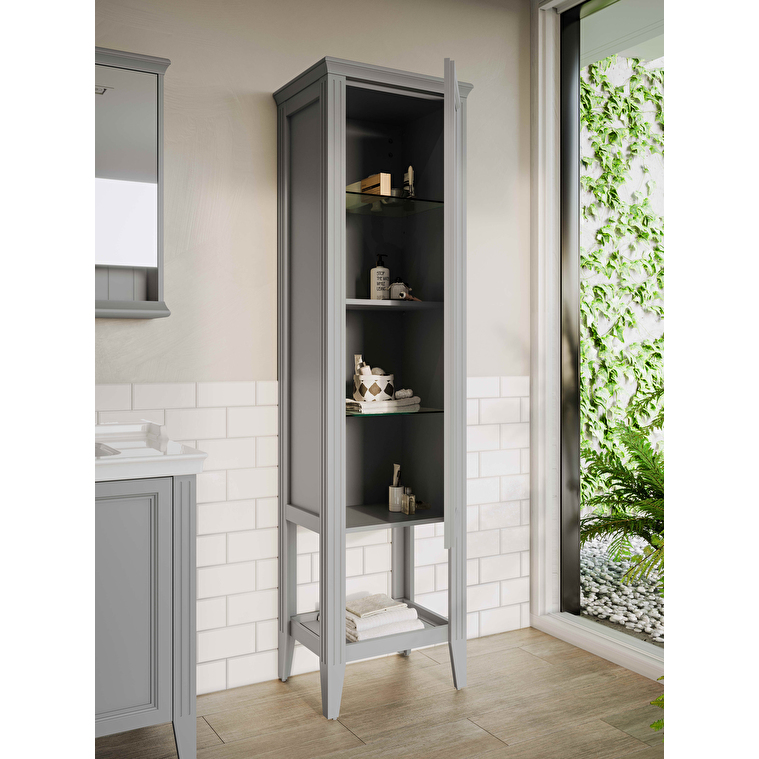 VitrA Valarte Boy Dolabı, 55 cm, Bir Kapaklı, Mat Gri, Sağ - Görsel 2