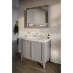 VitrA Valarte Lavabo Dolabı, 100 cm, İki Kapaklı, Etajerli Lavabolu, Üç Armatür Delikli, Mat Gri - Görsel 2