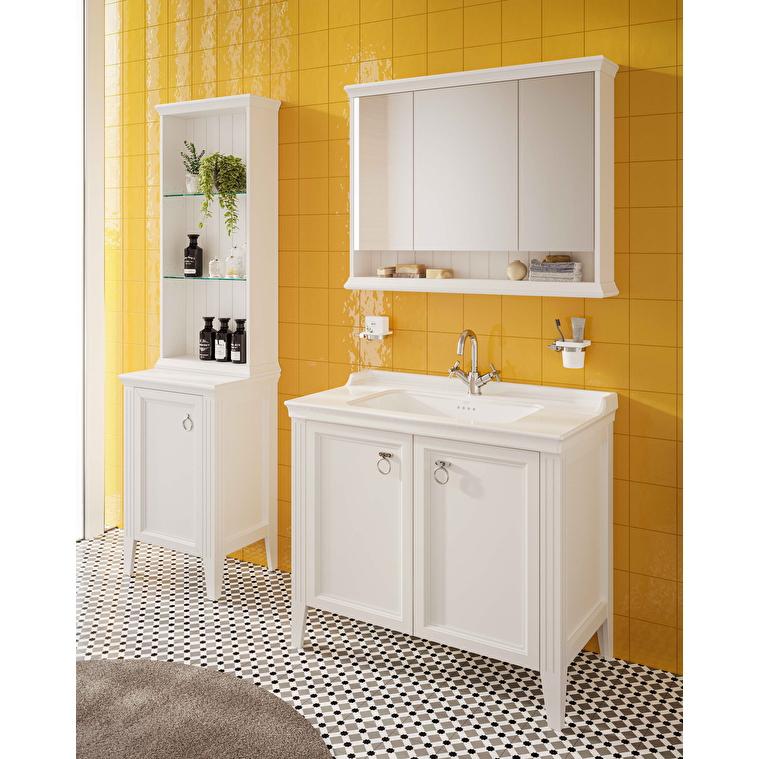 VitrA Valarte Dolaplı Ayna, 100 cm, Üç Kapaklı, Mat Beyaz - Görsel 7