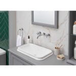 VitrA Valarte Lavabo Dolabı, 100 cm, Bir Çekmeceli, Tezgahüstü Lavabolu, Armatür Deliksiz, Mat Gri - Görsel 3