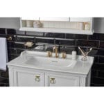VitrA Valarte Lavabo Dolabı, 100 cm, İki Kapaklı, Etajerli Lavabolu, Üç Armatür Delikli, Mat Beyaz - Görsel 4