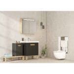 VitrA Sento Lavabo Dolabı, 65 cm, İki Kapaklı, Aydınlatmalı, Mat Antrasit - Görsel 2