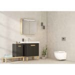 VitrA Sento Lavabo Dolabı, 65 cm, İki Kapaklı, Aydınlatmalı, Mat Antrasit - Görsel 4