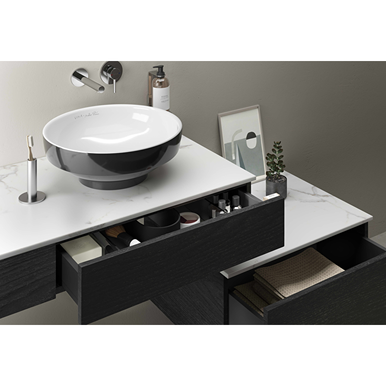VitrA Origin Alt Ünite, 60 cm, Bir Çekmeceli, Hareli Siyah Meşe - Görsel 3