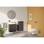 VitrA Root Classic Lavabo Dolabı, 60 cm, İki Çekmeceli, Klasik Lavabo, Mat Lacivert - Görsel 4