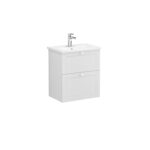 VitrA Root Classic Lavabo Dolabı, 60 cm, İki Çekmeceli, Dar, Yuvarlak Lavabo, Mat Açık Gri - Görsel 2