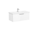VitrA Root Flat Lavabo Dolabı, 100 cm, Bir Çekmeceli, Köşeli Lavabo, Parlak Beyaz - Görsel 3