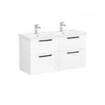 VitrA Root Flat Lavabo Dolabı, 120 cm, Dört Çekmeceli, Yuvarlak Lavabo, Parlak Beyaz - Görsel 3