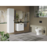 VitrA Root Groove Lavabo Dolabı, 60 cm, İki Kapaklı, Yuvarlak Lavabo, Mat Beyaz - Görsel 4