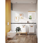VitrA Sento Lavabo Dolabı, 50 cm, Bir Kapaklı, Dar, Aydınlatmalı, Mat Beyaz, Sol - Görsel 24
