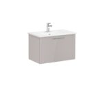 VitrA Root Flat Lavabo Dolabı, 80 cm, Bir Çekmeceli, Köşeli Lavabo, Parlak Sahra Beji - Görsel 3