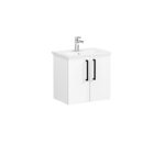 VitrA Root Flat Lavabo Dolabı, 60 cm, İki Kapaklı, Dar, Yuvarlak Lavabo, Parlak Beyaz - Görsel 3