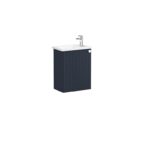 VitrA Root Groove Lavabo Dolabı, 45 cm, Bir Kapaklı, Dar, Köşeli Lavabo, Mat Lacivert, Sol