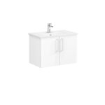 VitrA Root Flat Lavabo Dolabı, 80 cm, İki Kapaklı, Köşeli Lavabo, Parlak Beyaz - Görsel 3