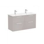 VitrA Root Flat Lavabo Dolabı, 120 cm, Dört Çekmeceli, Yuvarlak Lavabo, Parlak Sahra Beji - Görsel 3