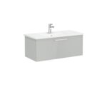 VitrA Root Flat Lavabo Dolabı, 100 cm, Bir Çekmeceli, Köşeli Lavabo, Parlak İnci Grisi - Görsel 3
