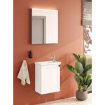 VitrA Root Classic Lavabo Dolabı, 45 cm, Bir Kapaklı, Dar, Köşeli Lavabo, Mat Beyaz, Sol - Görsel 4