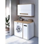 VitrA Sento Demonte Çamaşır Makinesi Ünitesi, 105 cm, Bir Çekmeceli, Çamaşır Sepetli, Mat Beyaz, Sağ - Görsel 6