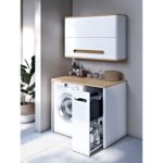 VitrA Sento Demonte Çamaşır Makinesi Ünitesi, 105 cm, Bir Çekmeceli, Çamaşır Sepetli, Mat Beyaz, Sol - Görsel 2