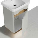 VitrA Sento Lavabo Dolabı, 50 cm, Bir Kapaklı, Dar, Aydınlatmalı, Mat Açık Gri, Sağ - Görsel 5